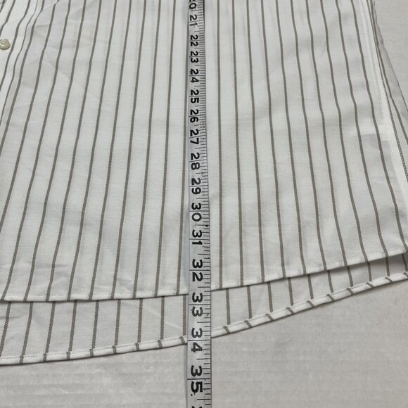 Stafford Shirt Men XXLXT Brown Striped Button Down Coolmax Office Career Preppy - Picture 8 of 9